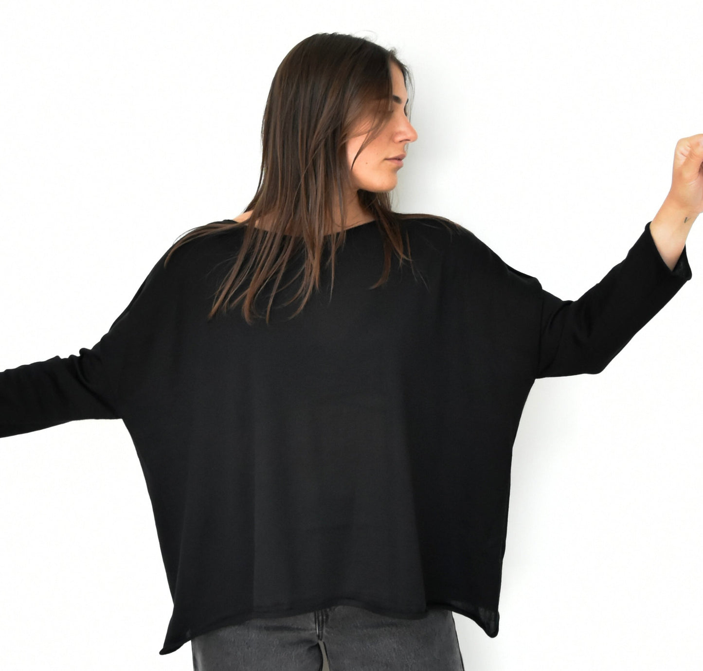 PURE SILK LONG SLEEVED T-SHIRT